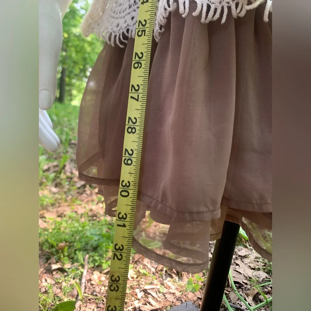 Ryu Cream and Brown Cowl Neck Sweater with Cable Knit Design - Picture 9 of 9